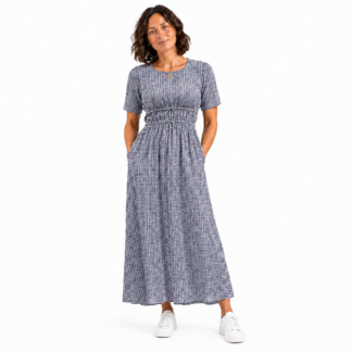 Gathered Dress with Ties
